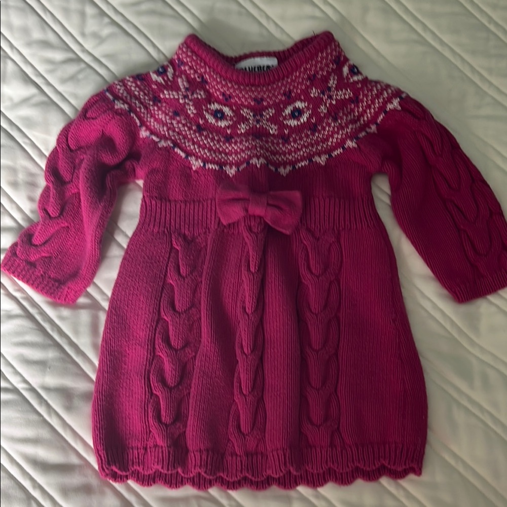 Kids' Pink Knit Sweater Dress